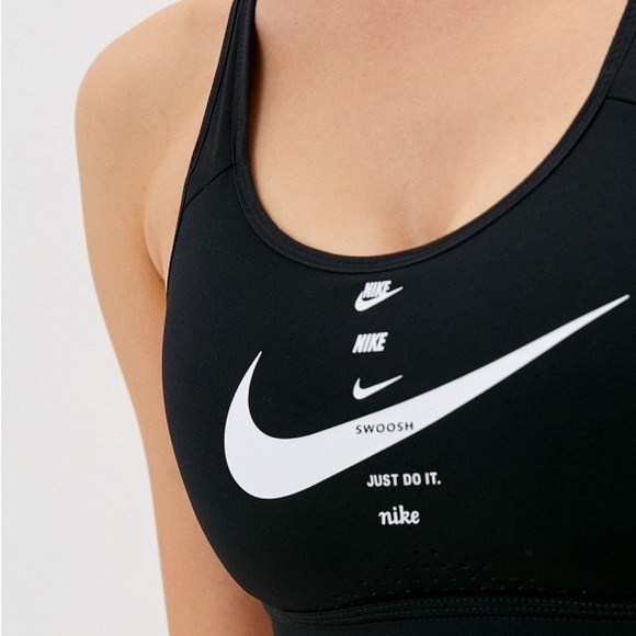 Nike Women's Strappy Black & White Sports Bra - Picture 4 of 8